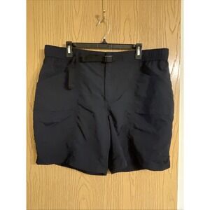 Men's Eddie Bauer Elastic Waist Belted Shorts Black Size XL